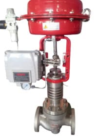 globe control valve for high temperature flow control